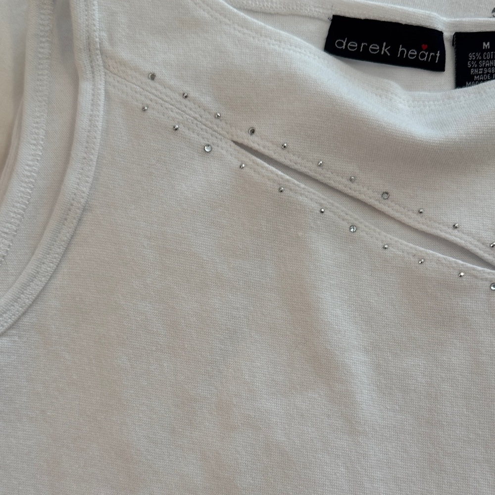 Derek Heart White Tank Tops M - Picture 7 of 10